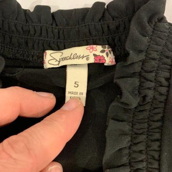 Speechless Girls Black & White Striped Dress With Ruffle Details Size 5 - Picture 3 of 6